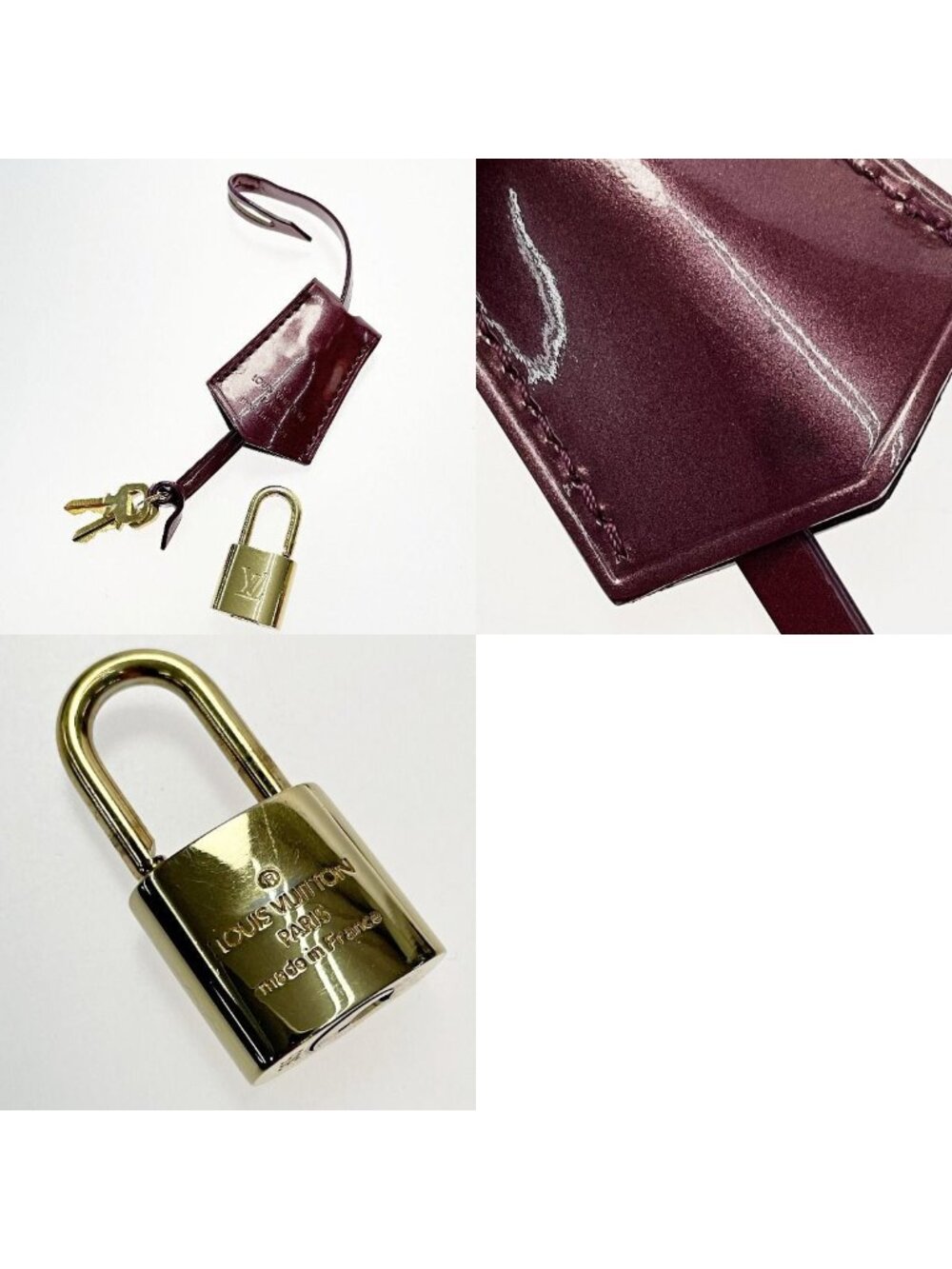 Louis Vuitton Vernis Alma GM Rouge Fauvist Padlock Key 2 - Picture 8 of 9